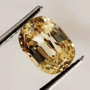 Natural Yellow Sapphire 1.79 ct | Unheated Cushion Cut Certified Ceylon Gem