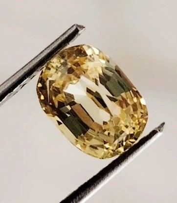 Natural Yellow Sapphire 1.79 ct | Unheated Cushion Cut Certified Ceylon Gem