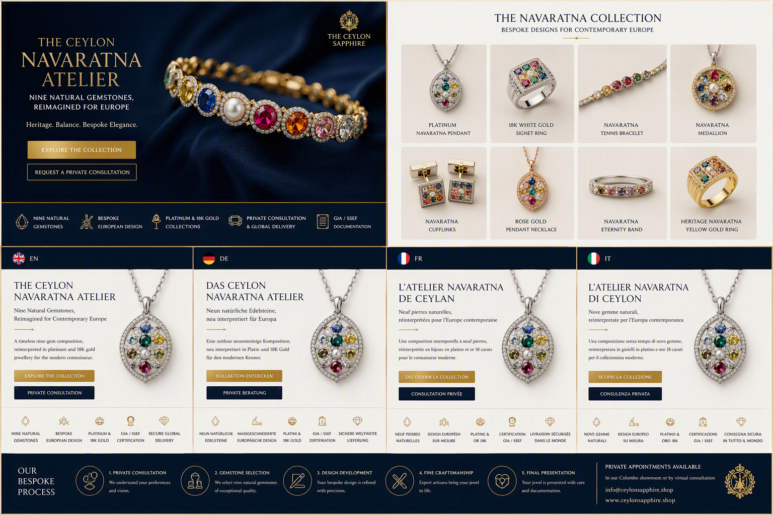 Contemporary Navaratna fine jewellery collection