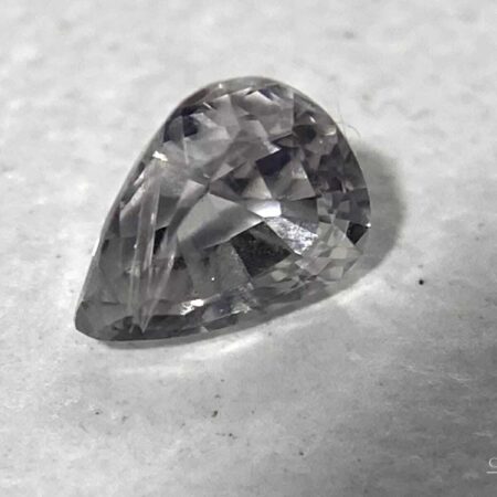 Natural White Sapphire 0.65 ct | Pear Cut Heated Ceylon Loose Gemstone