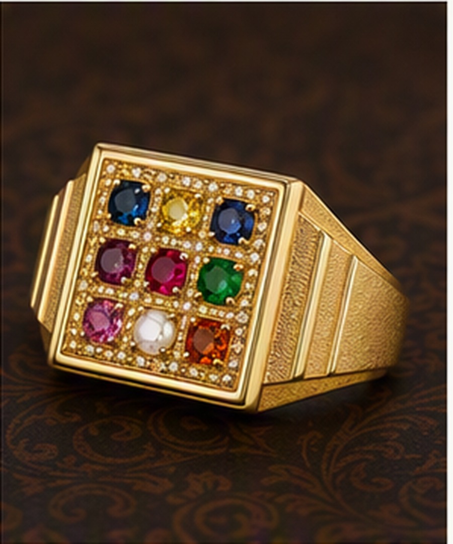 Heritage Ring Navaratna jewellery design