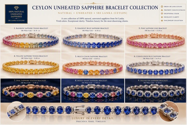 The Serendib Spectrum natural multicolour Ceylon sapphire bracelet